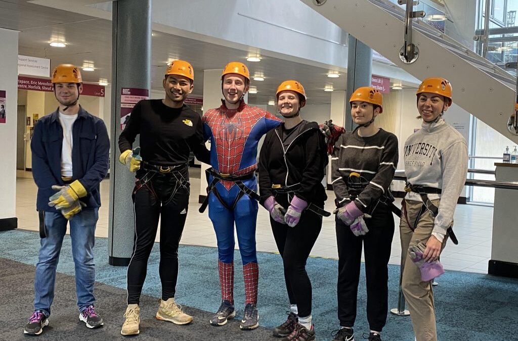 Volunteers take on an abseil challenge down Sheffield’s Owen building