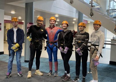 Volunteers take on an abseil challenge down Sheffield’s Owen building