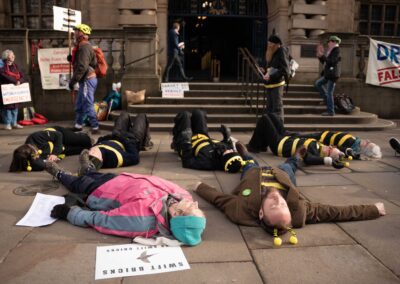 Extinction Rebellion protest against the council’s progress to meet emission reduction targets