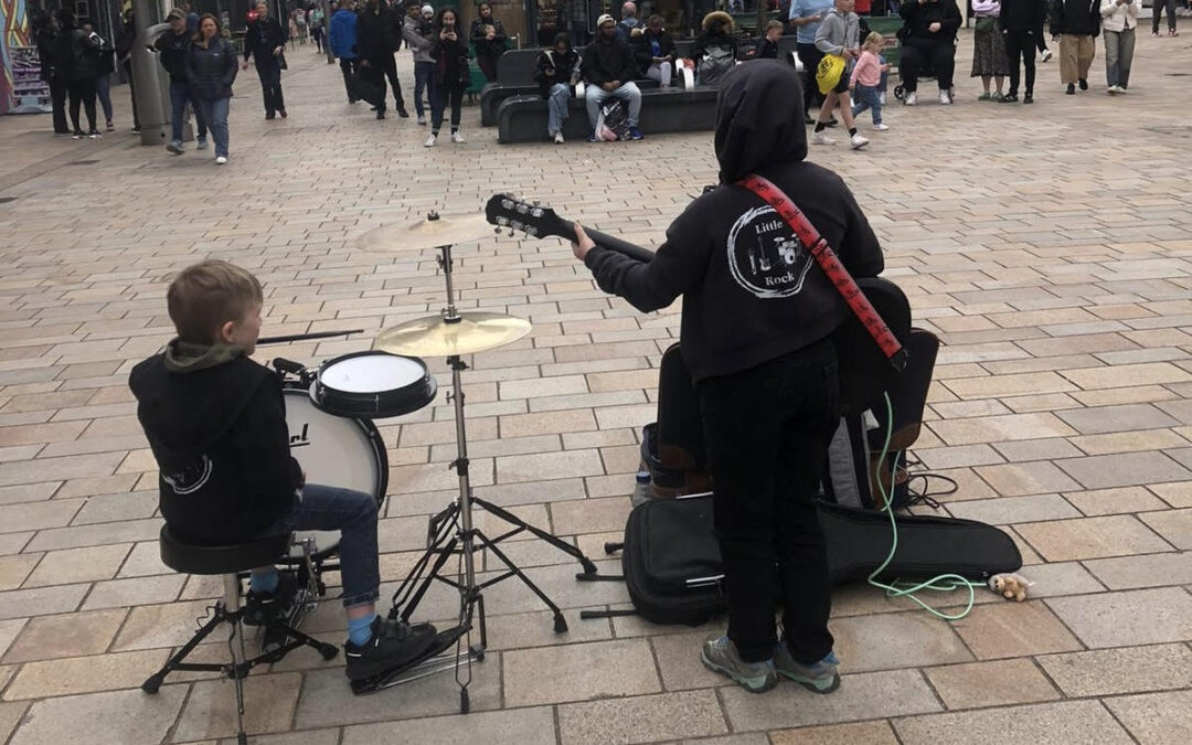 Kid buskers inspired to start street band by School of Rock