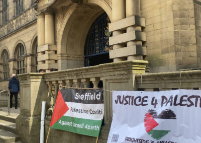 Watch: Pro Palestine protest outside Sheffield Town Hall as new Lord Mayor sworn in