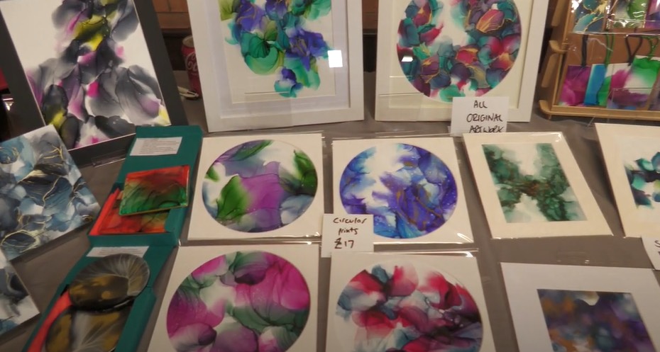 Colourful paintings from one of the local artists.