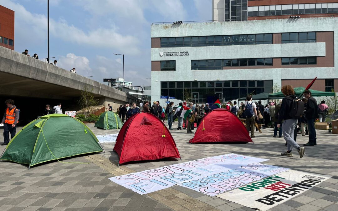 Sheffield students set up encampments, echoing massive protests in the US