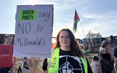 Watch: Sheffield Green Party protests proposed McDonald’s drive-thru