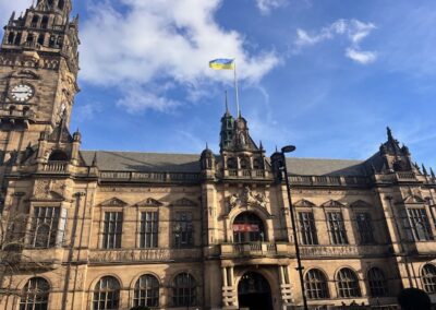 Sheffield Council flies Ukrainian flag as a symbol of solidarity