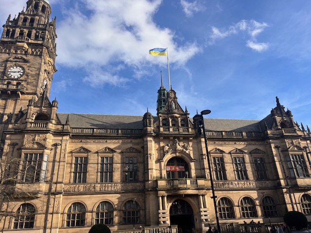 Sheffield Council flies Ukrainian flag as a symbol of solidarity