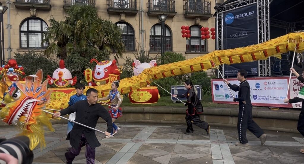 Dragon Dancers mid performance