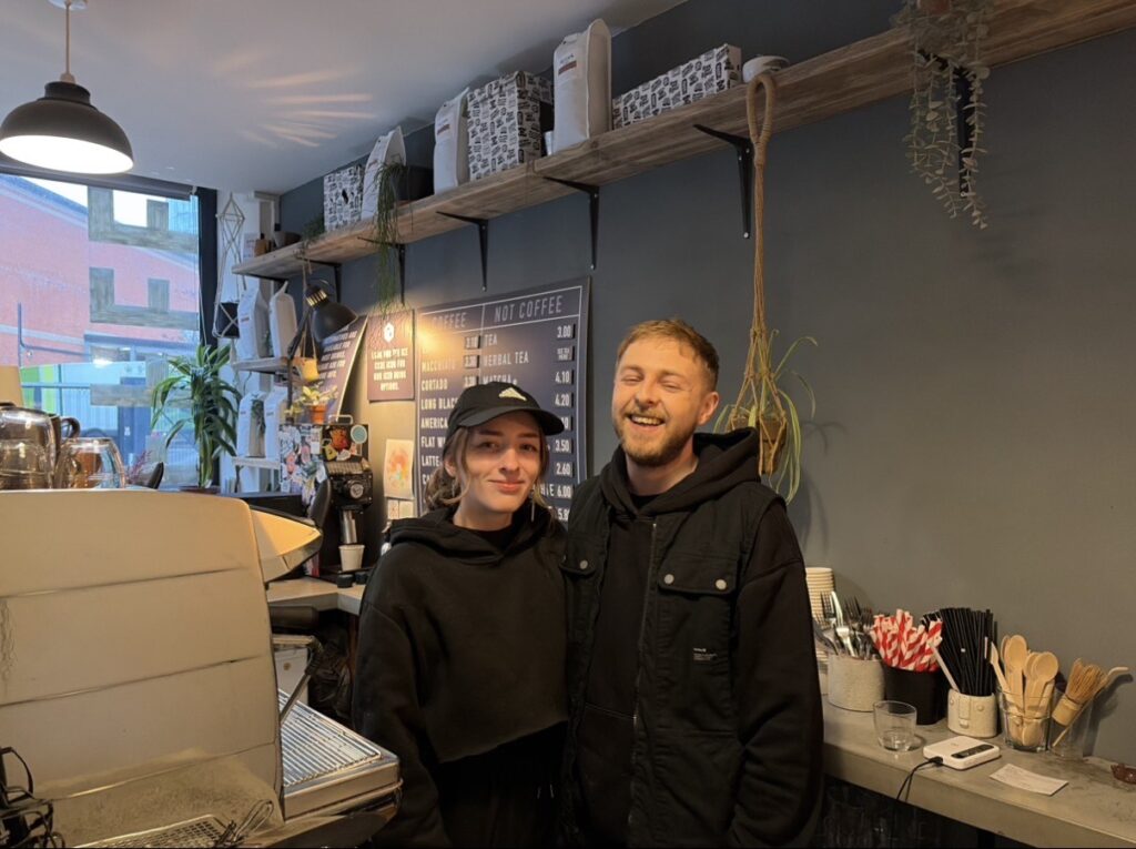 Cafe owners left upset after door was shattered in the Highfield area of Sheffield.