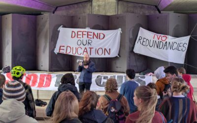 Students protest against university cuts in Sheffield