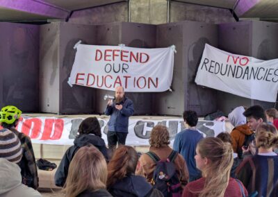 Students protest against university cuts in Sheffield