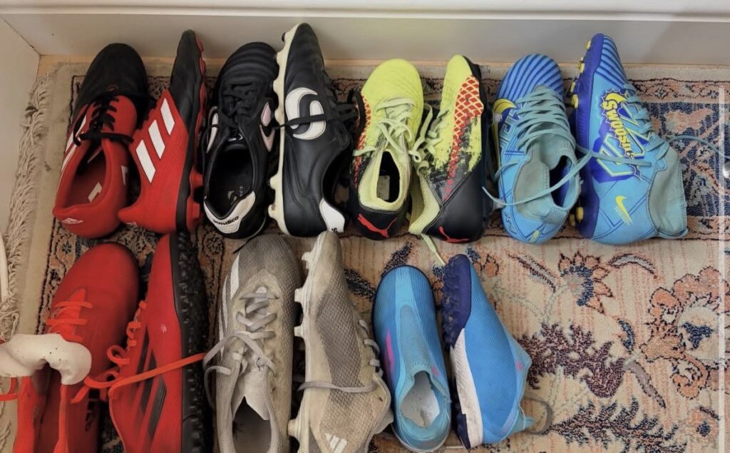 Football boots Ife Fagbulu has collected 