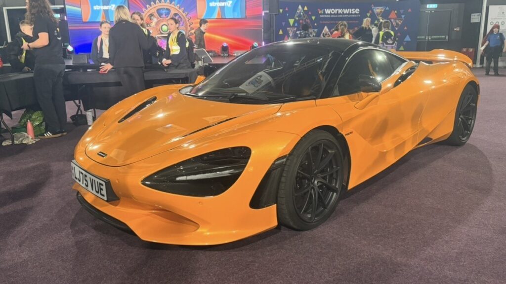 An orange McClaren car