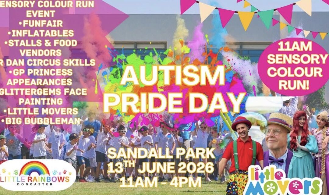 A photo with information explaining the vents of the upcoming Autism Pride Day in Doncaster.