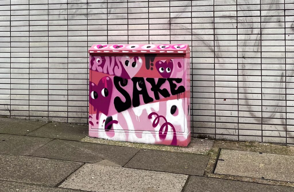 the BT Box on Cambridge Street, painted by RUOK to honour other artists