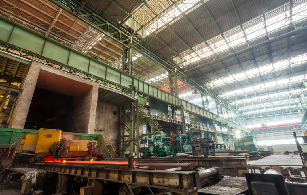 Image of the inside of a steelwork factory
