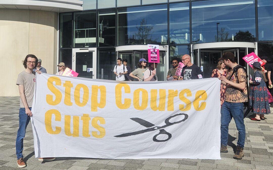 Students supporting strike April 2025