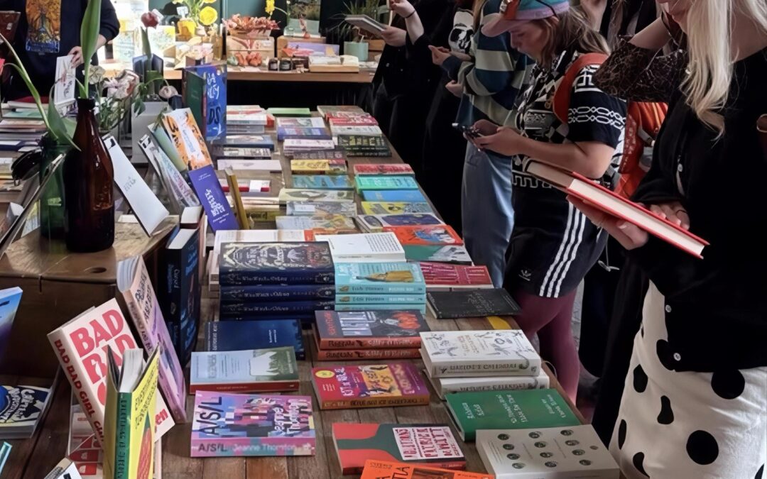 People view the books the fair has on offer