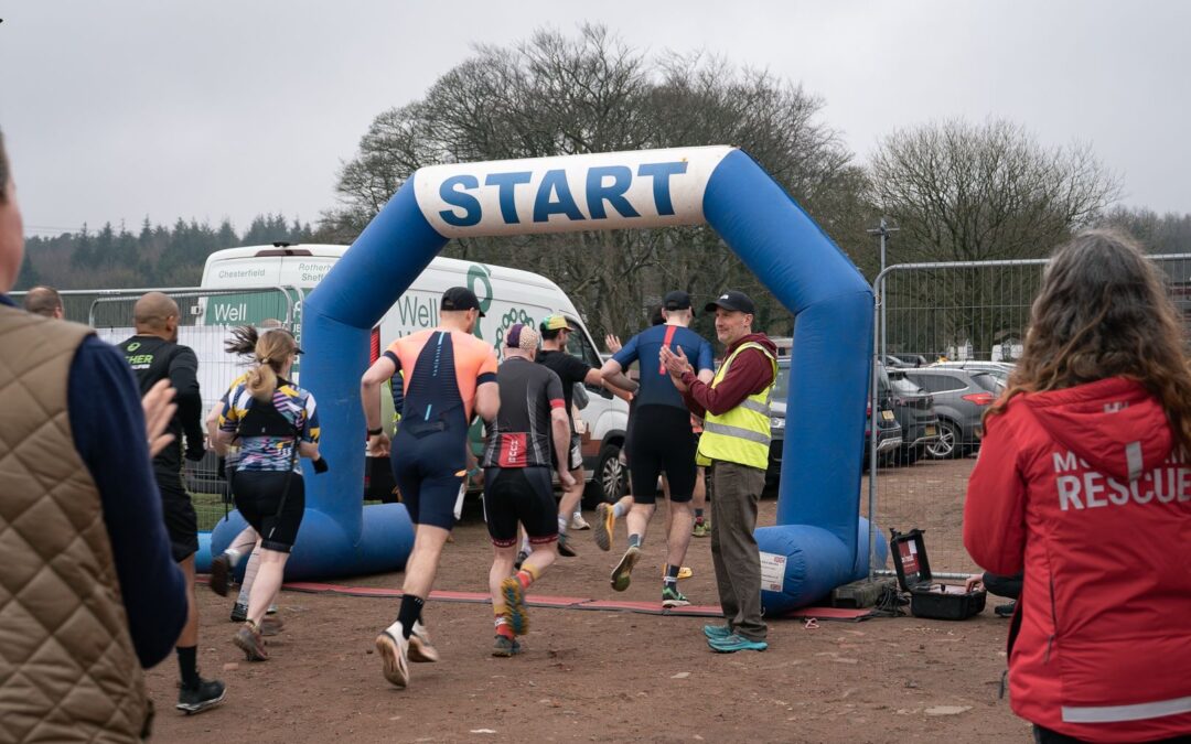 An image showing runners starting their duathlon at last years event.