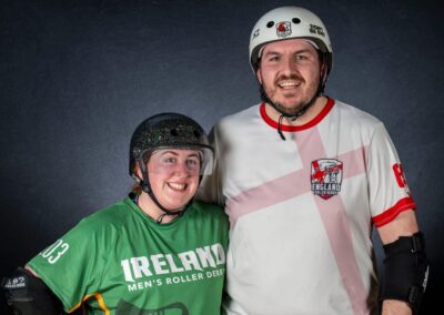 Couple competed in rival teams at Men’s Roller Derby World Cup