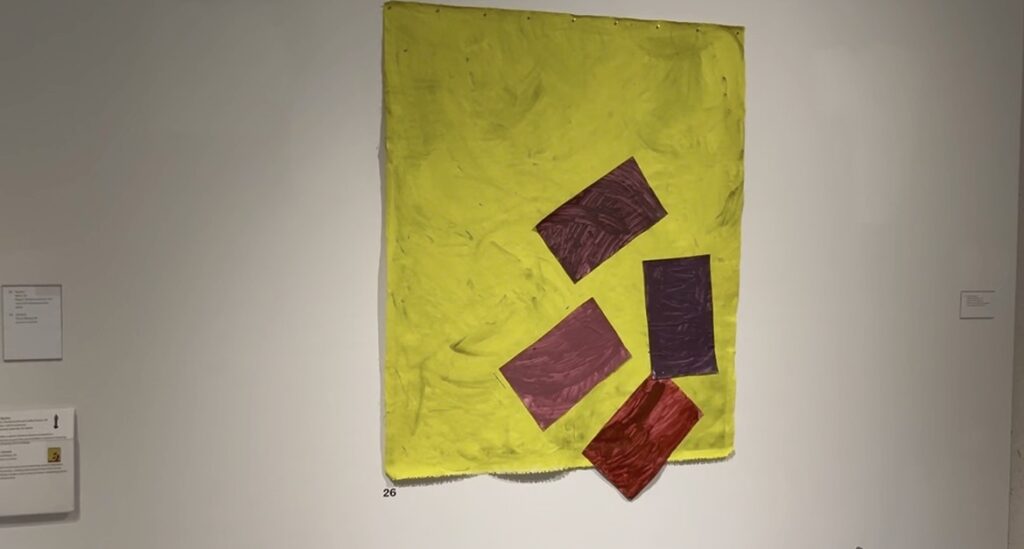 Yellow paper with red squares
