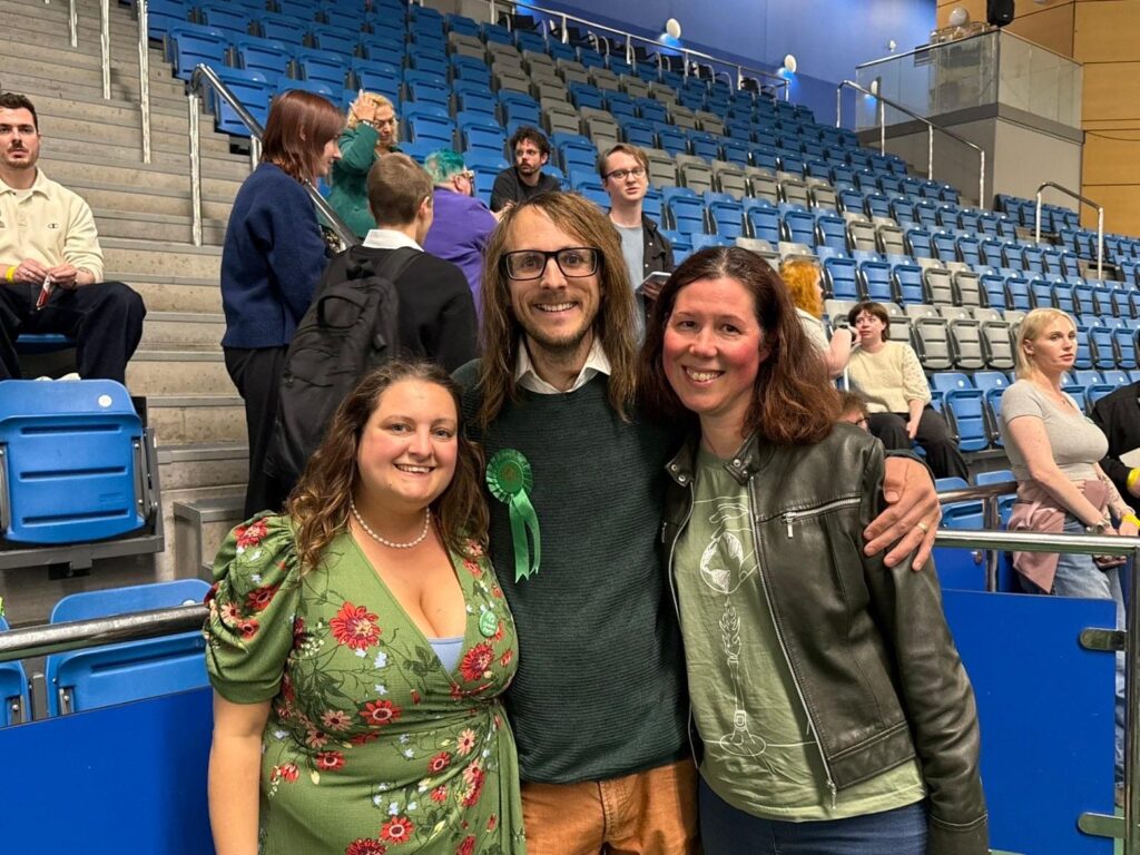 Andy Davies with Green members