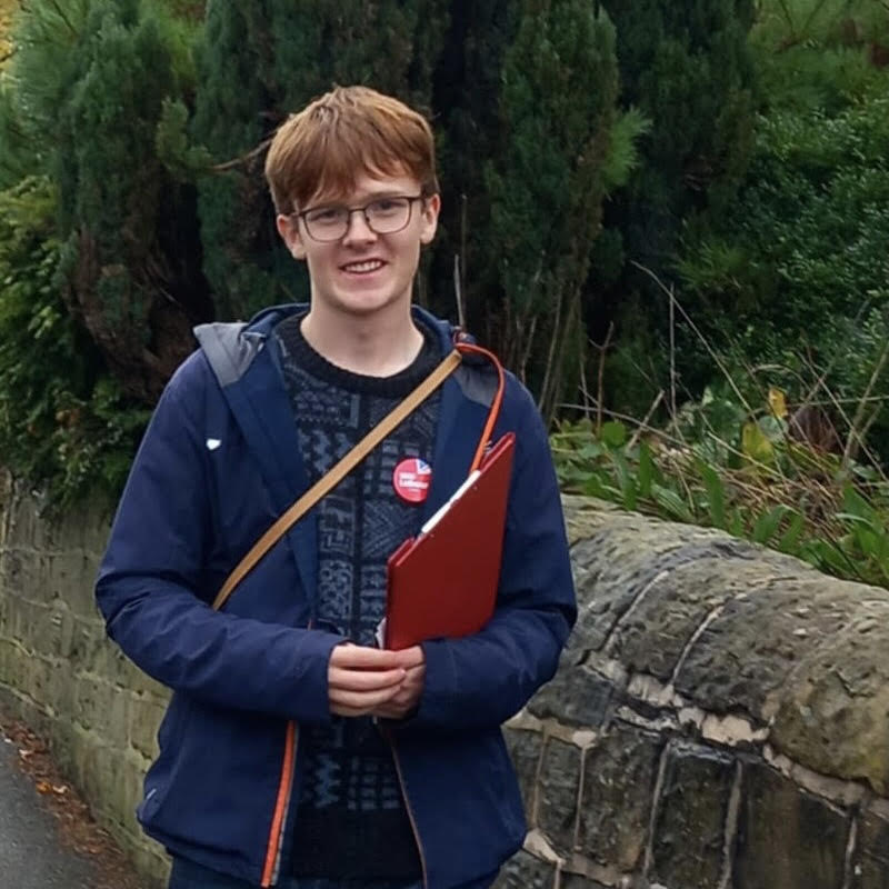 Jacob Harris campaigning in Woodhouse ward