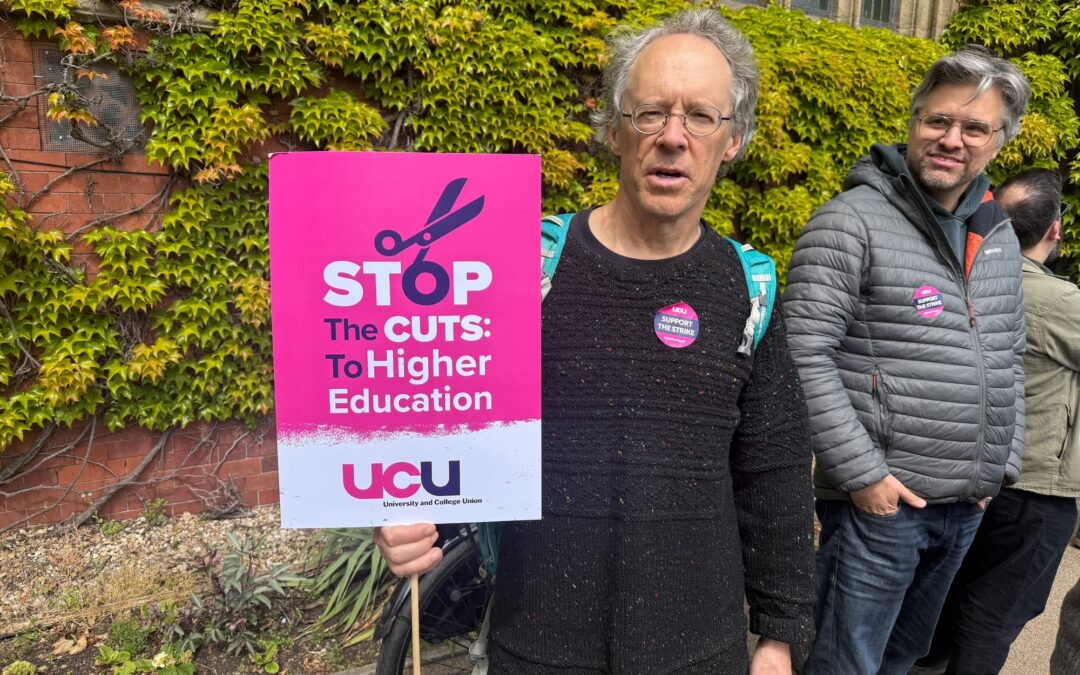 UCU Picketer outside the University of Sheffield