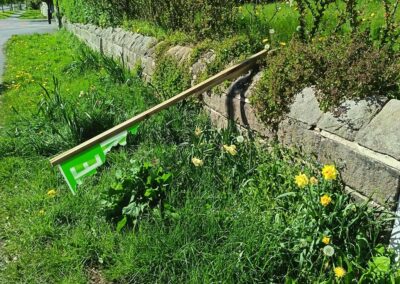 Concern after political signs vandalised